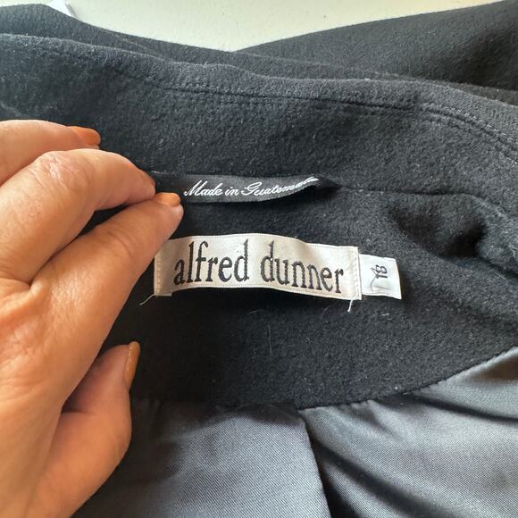 Alfred Dunner Wool Pea Coat 16 EUC Y2K 90s Classic Grandmacore Old Money Black - Picture 12 of 15